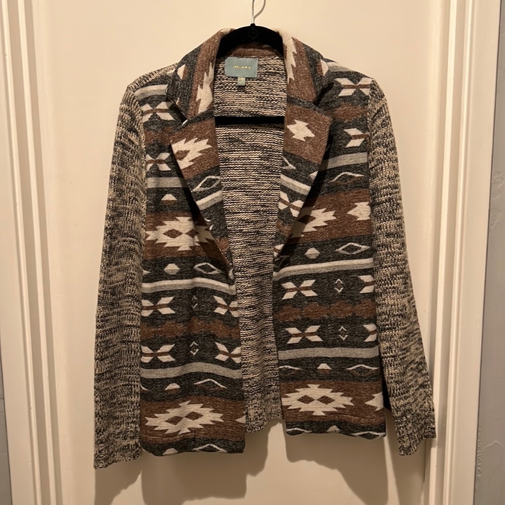 Skies Are Blue sweater. Size S. Browns/Blacks/Tans